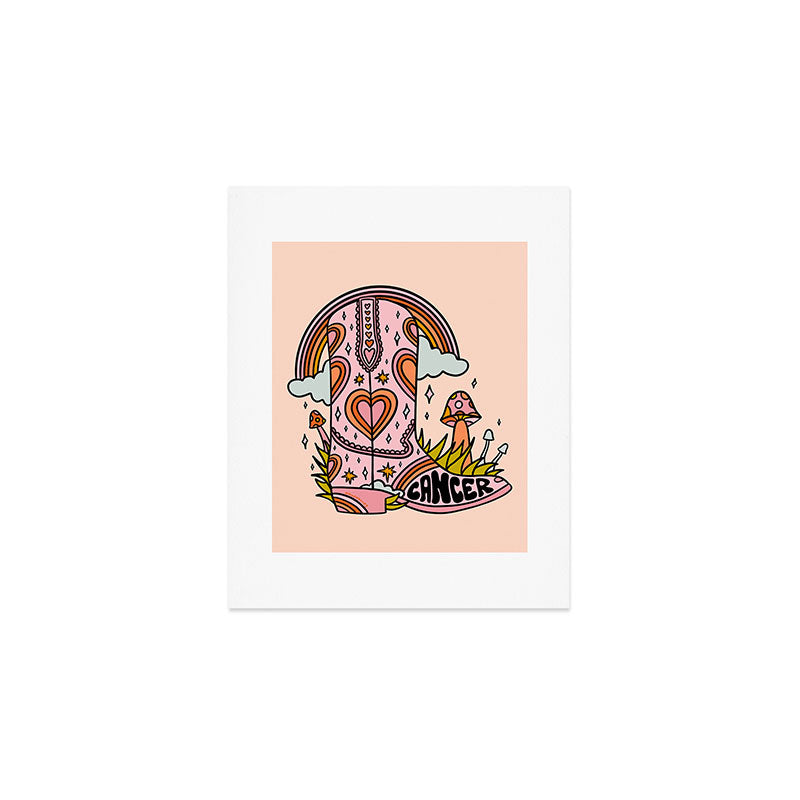 Cancer Cowboy Boot Art Print Gallery Image 1