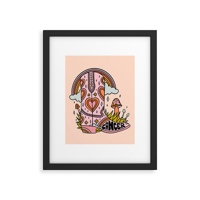 Cancer Cowboy Boot Framed Art Print Gallery Image 1