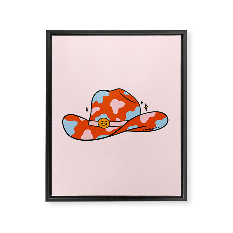 Cancer Cowboy Hat Framed Canvas Print Gallery Image 8