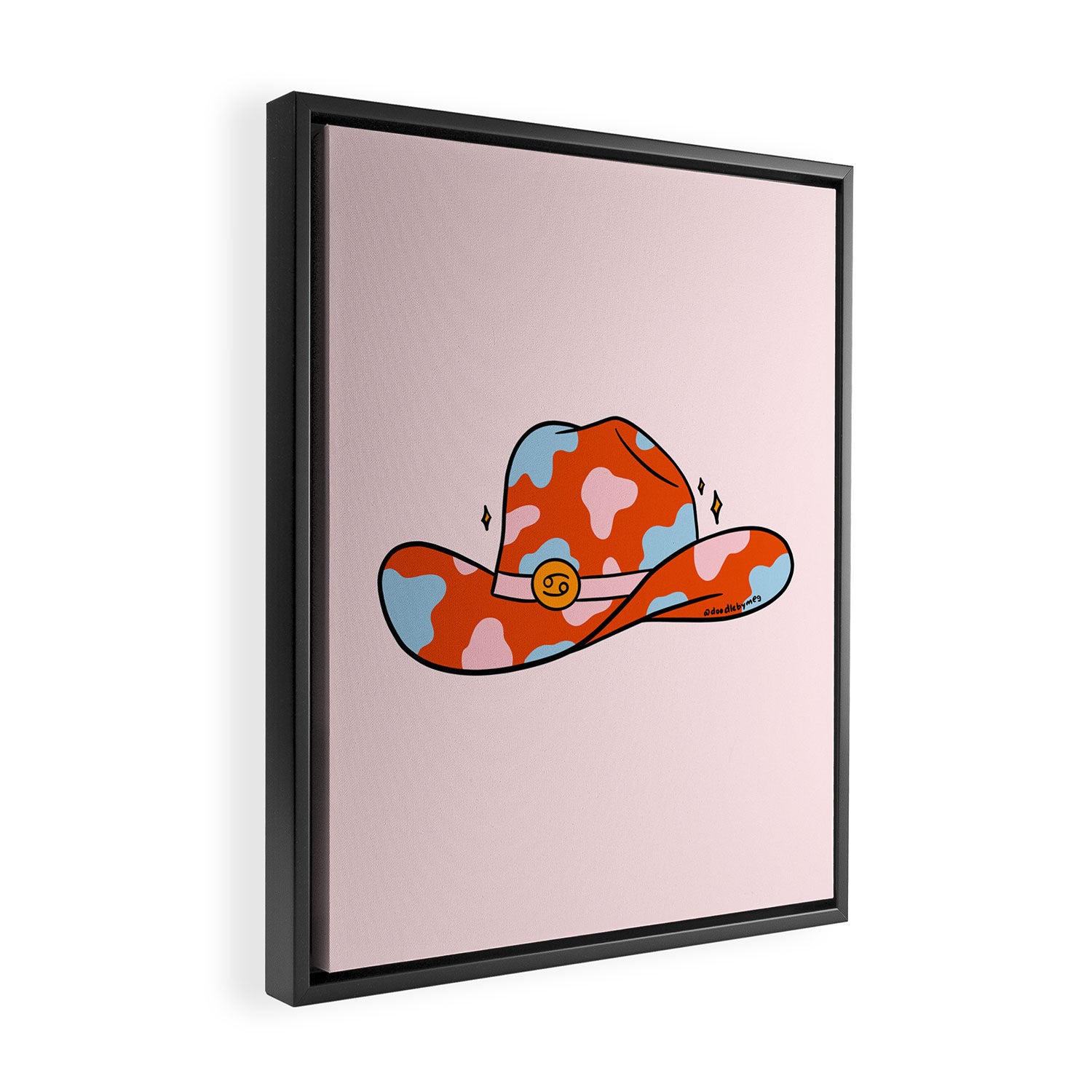 Cancer Cowboy Hat Framed Canvas Print Gallery Image 2