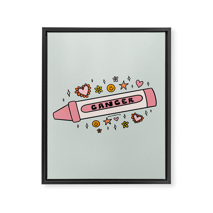 Cancer Crayon Framed Canvas Print Gallery Image 1