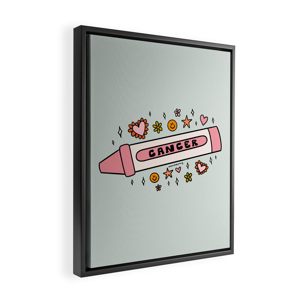 Cancer Crayon Framed Canvas Print Gallery Image 2