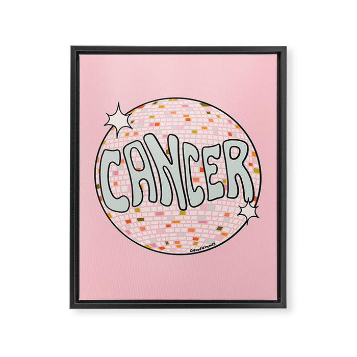 Cancer Disco Ball Framed Canvas Print Gallery Image 1