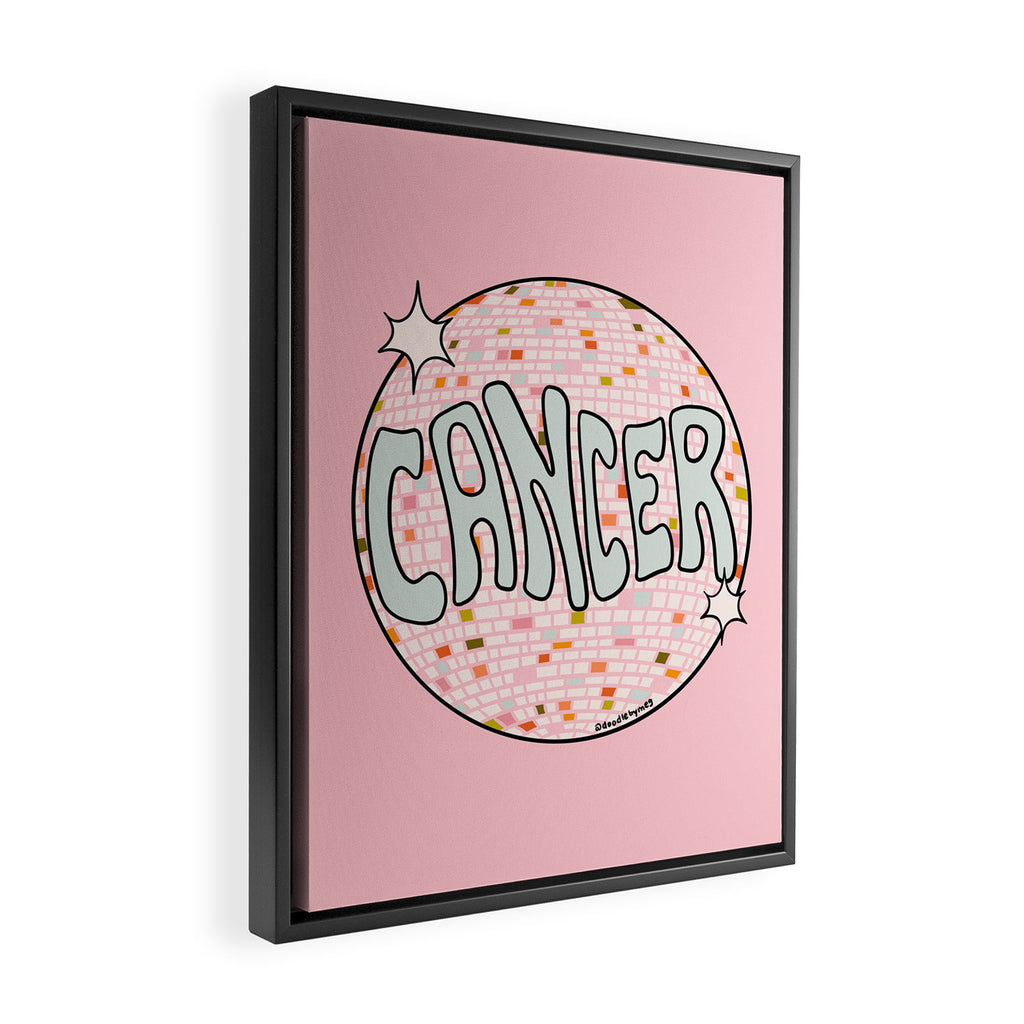 Cancer Disco Ball Framed Canvas Print Gallery Image 2