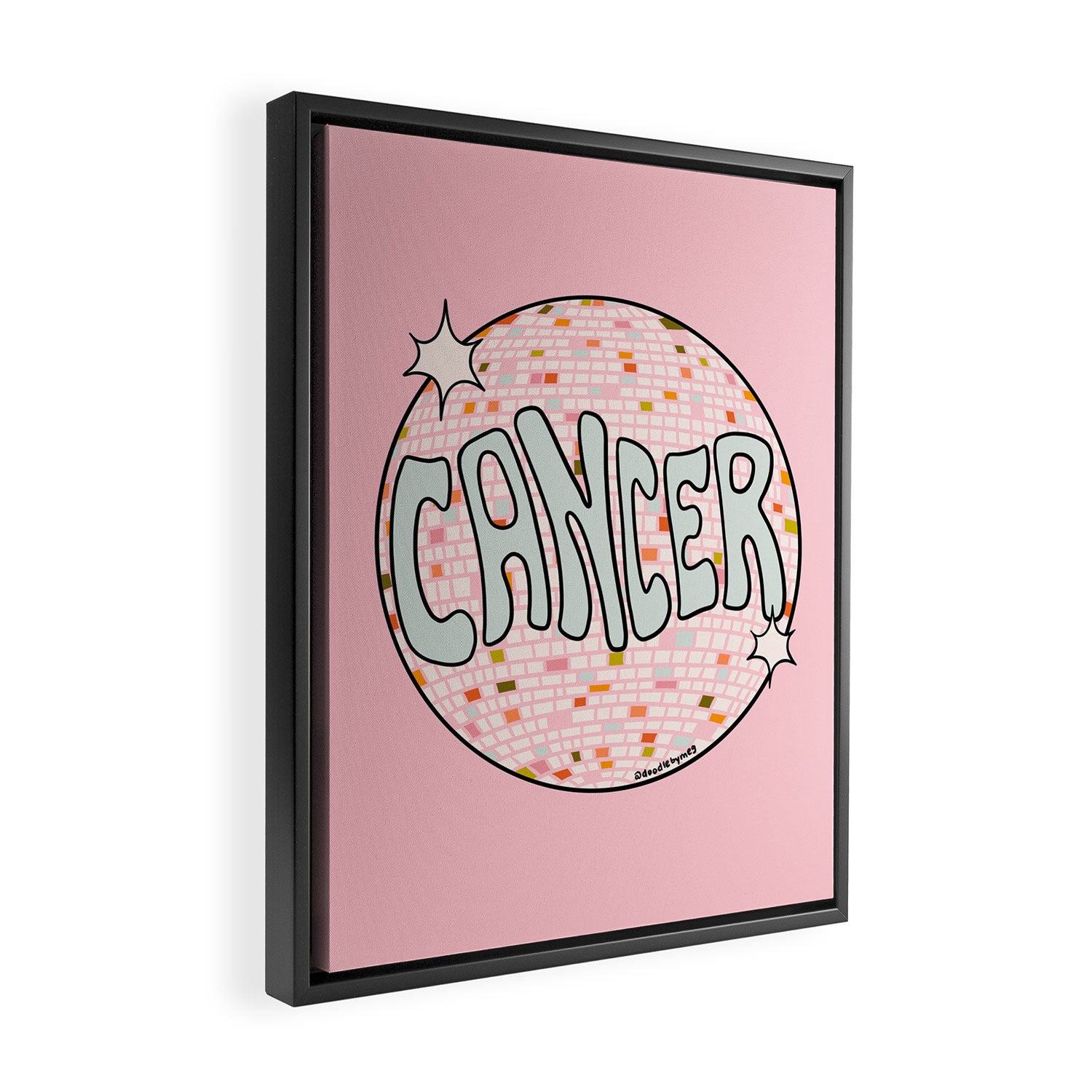 Cancer Disco Ball Framed Canvas Print Gallery Image 2