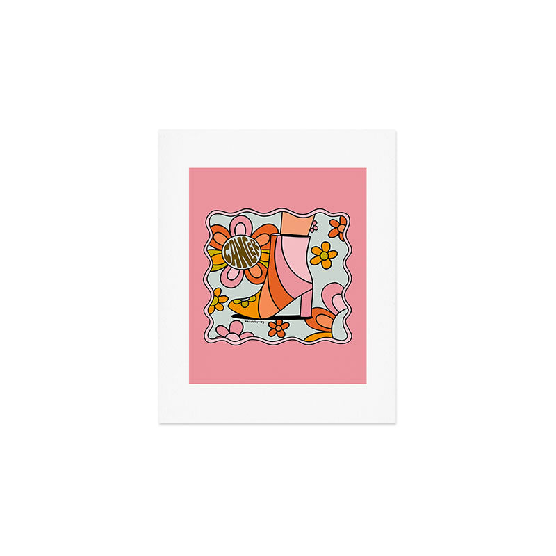 Cancer Groovy Boot Art Print Gallery Image 1