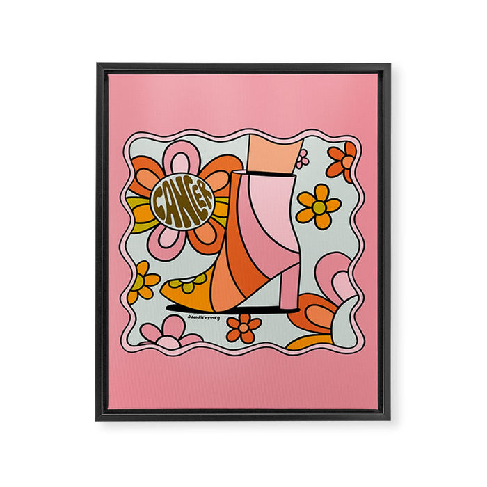Cancer Groovy Boot Framed Canvas Print Gallery Image 1