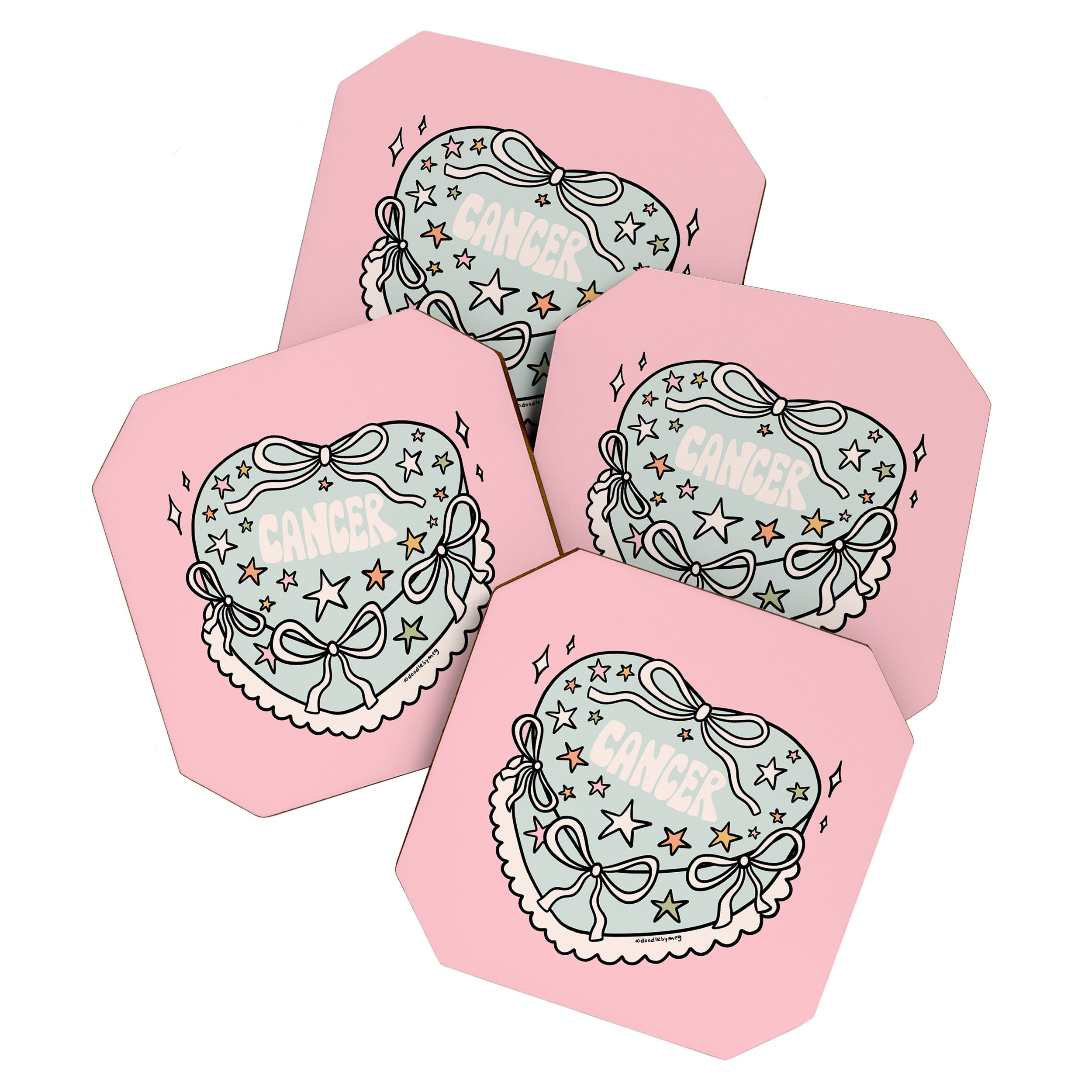 Cancer Heart Cake Coaster Gallery Image 1