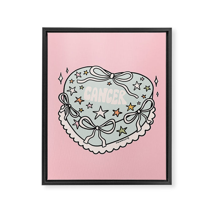 Cancer Heart Cake Framed Canvas Print Gallery Image 1
