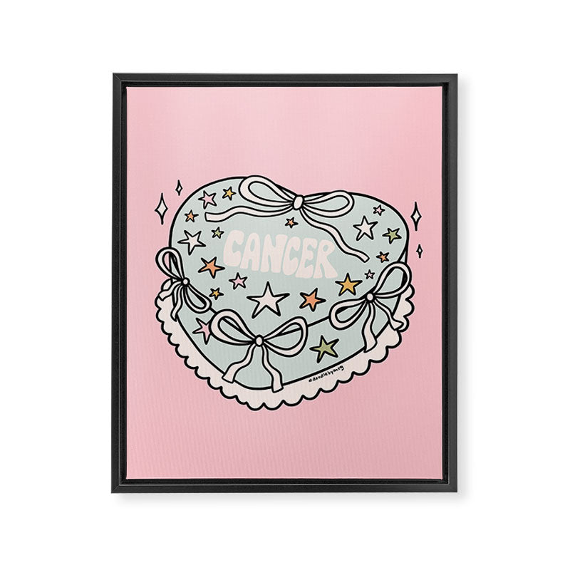 Cancer Heart Cake Framed Canvas Print Gallery Image 8