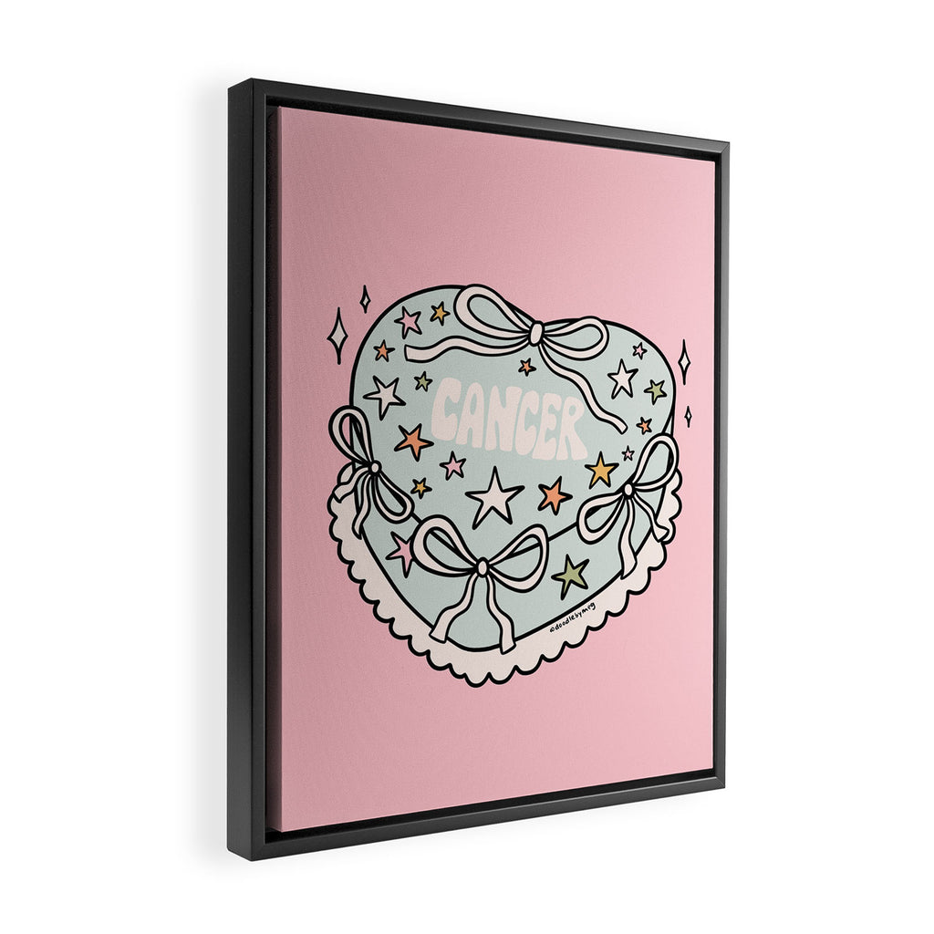 Cancer Heart Cake Framed Canvas Print Gallery Image 2