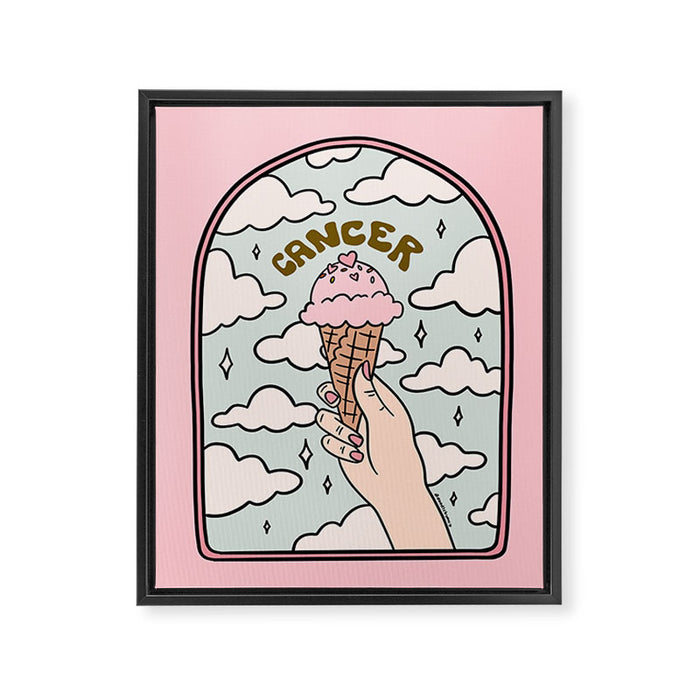 Cancer Ice cream Framed Canvas Print Gallery Image 1
