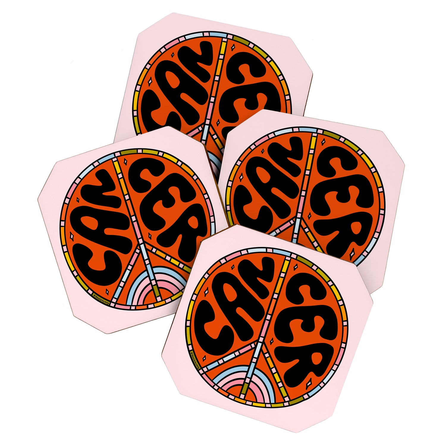 Cancer Peace Sign Coaster Gallery Image 1