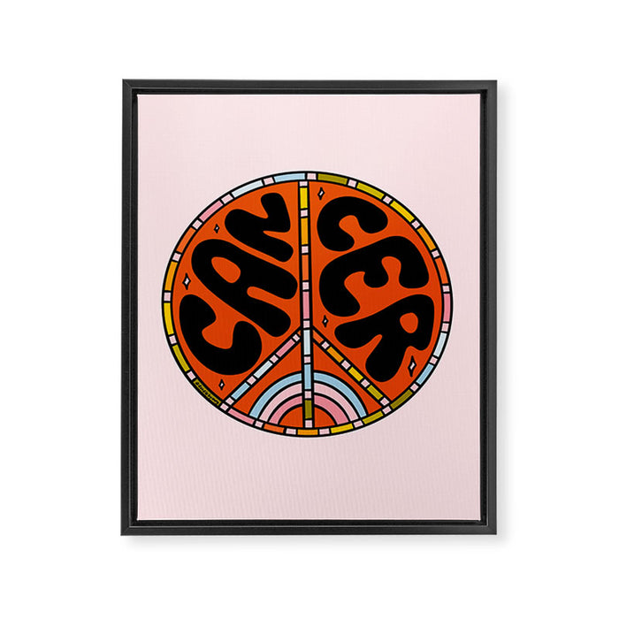 Cancer Peace Sign Framed Canvas Print Gallery Image 1