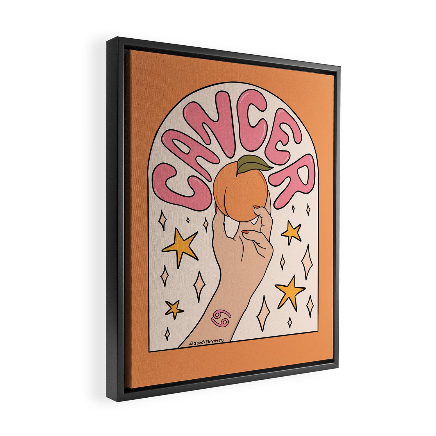 Cancer Peach Framed Canvas Print Gallery Image 2