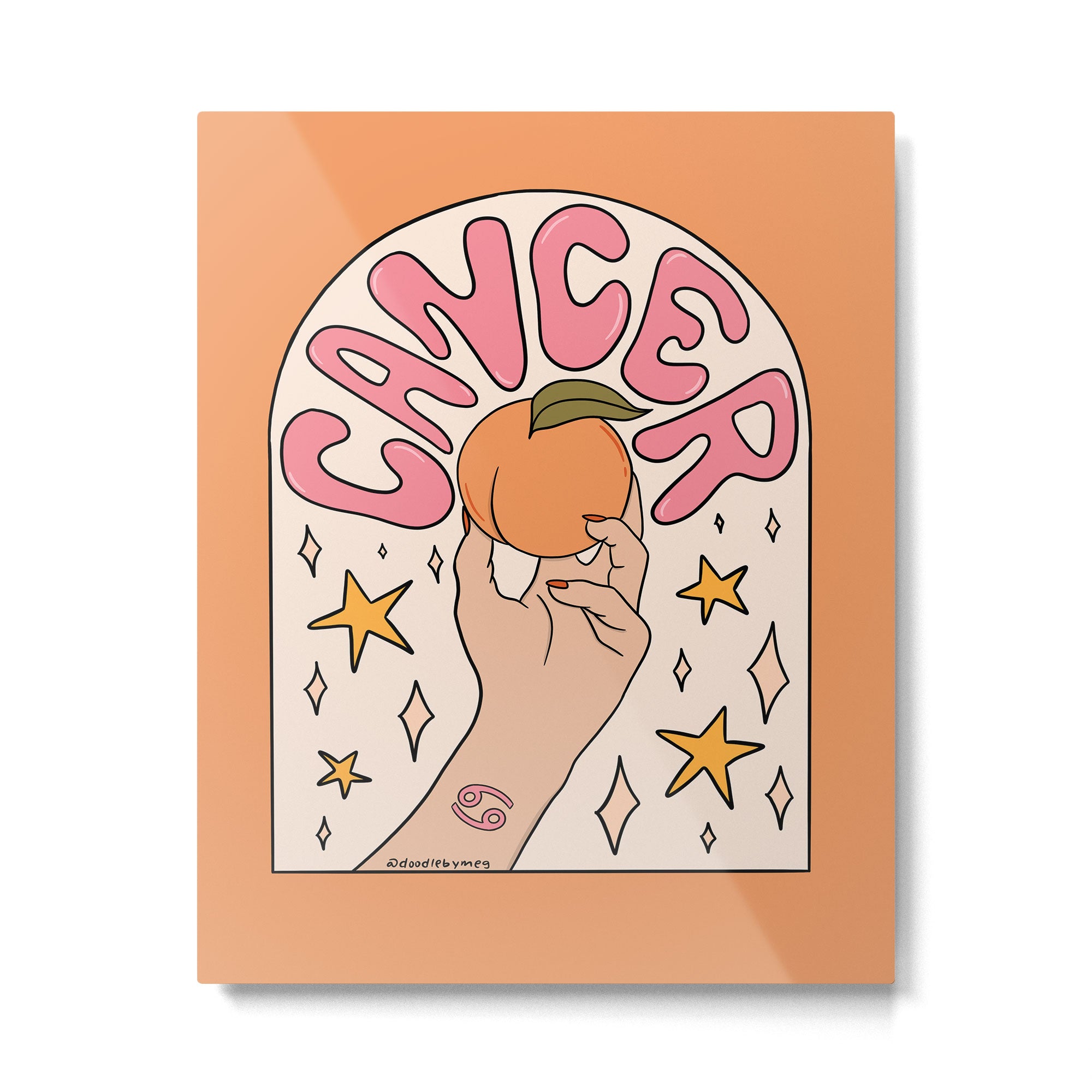Cancer Peach Metal Print Gallery Image 6