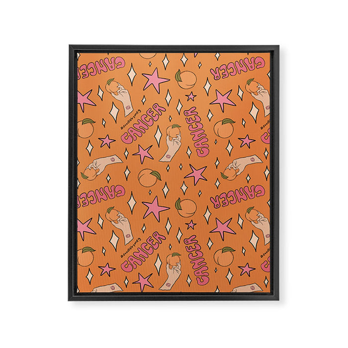 Cancer Peach Print Framed Canvas Print Gallery Image 1