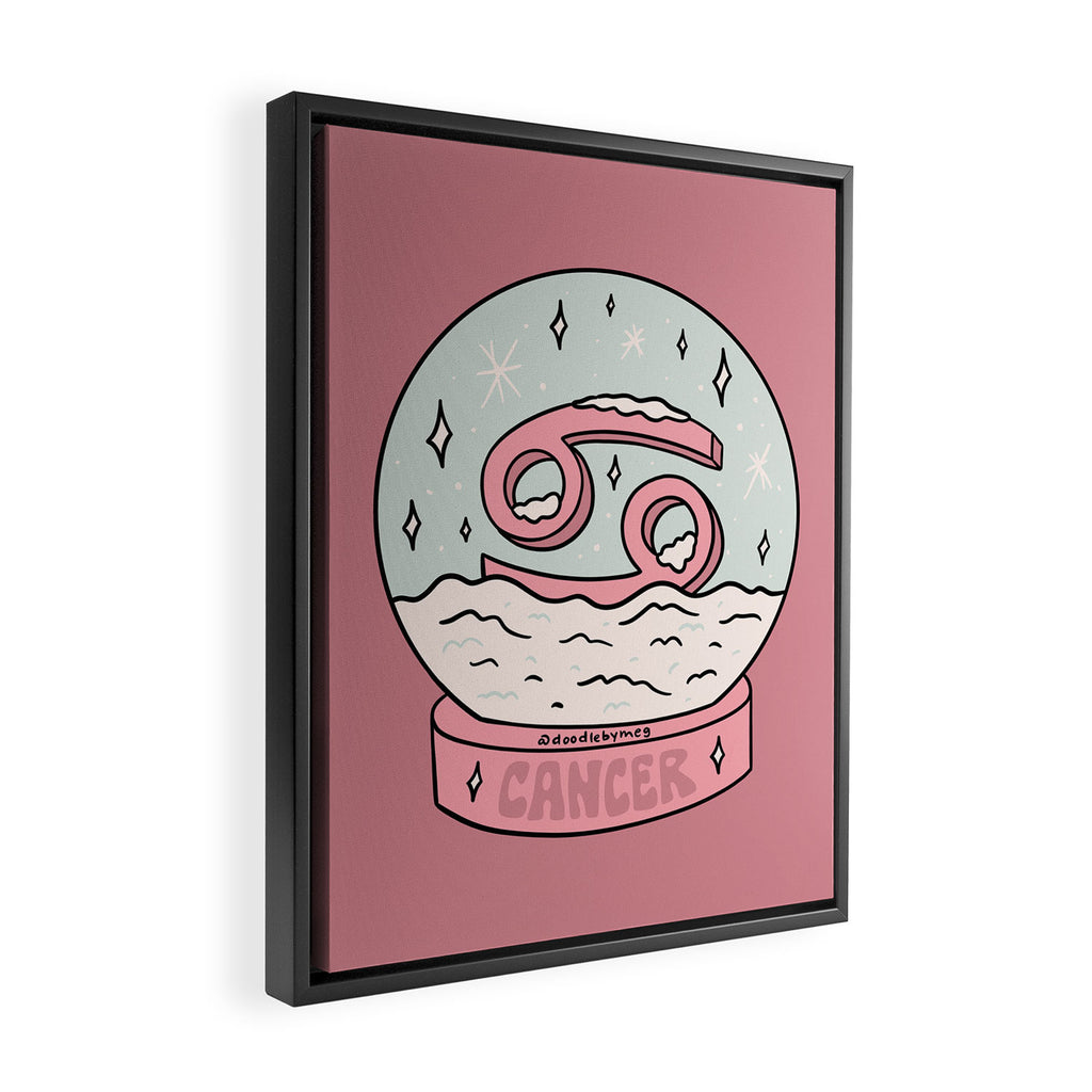 Cancer Snow Globe Framed Canvas Print Gallery Image 2