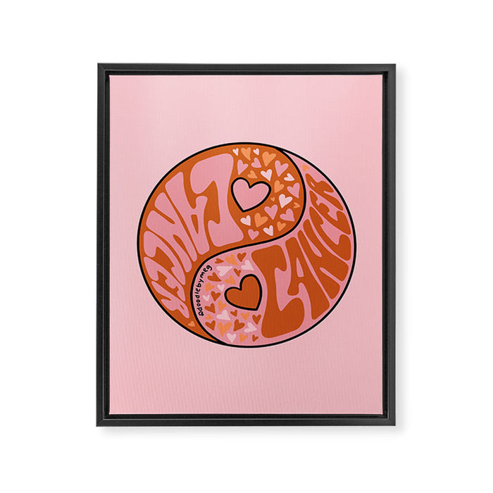 Cancer Yin Yang Framed Canvas Print Gallery Image 1