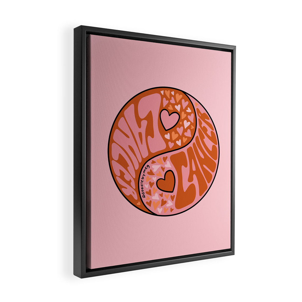 Cancer Yin Yang Framed Canvas Print Gallery Image 2