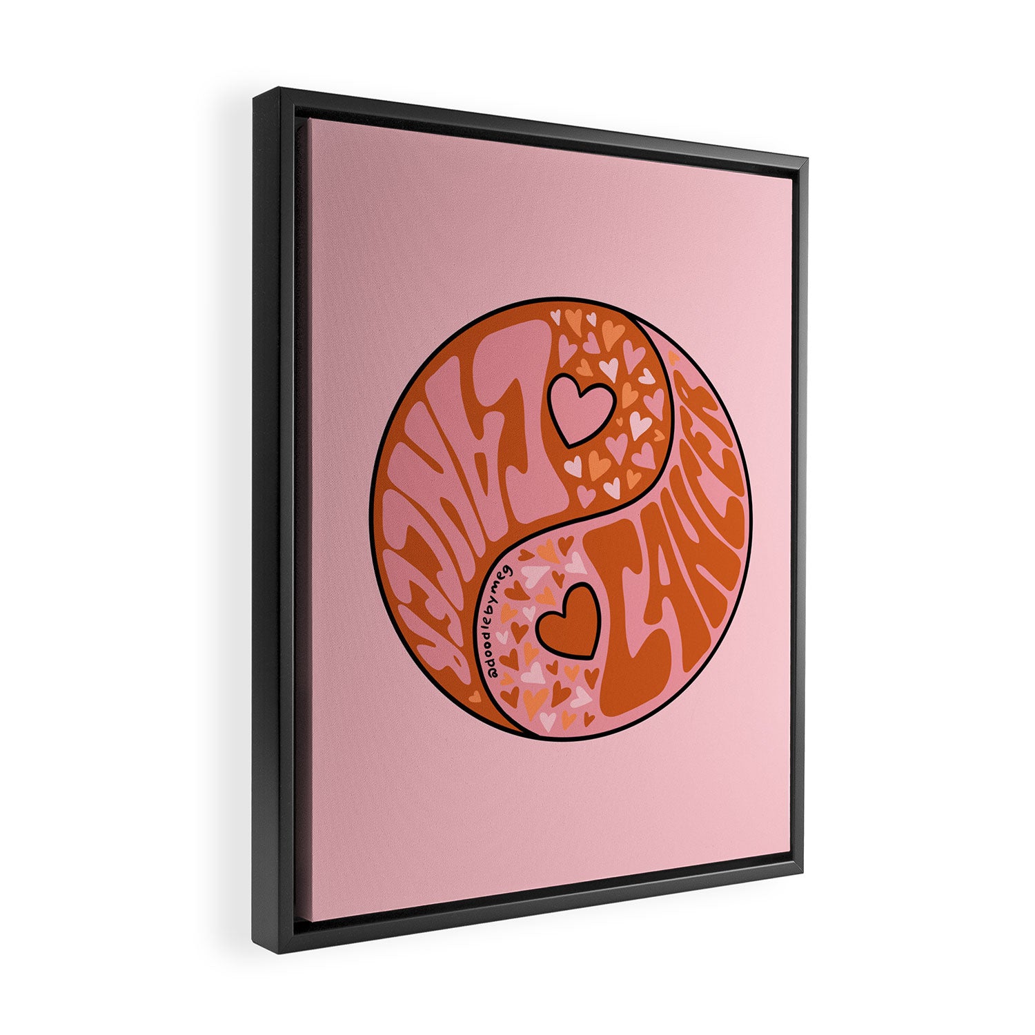 Cancer Yin Yang Framed Canvas Print Gallery Image 2