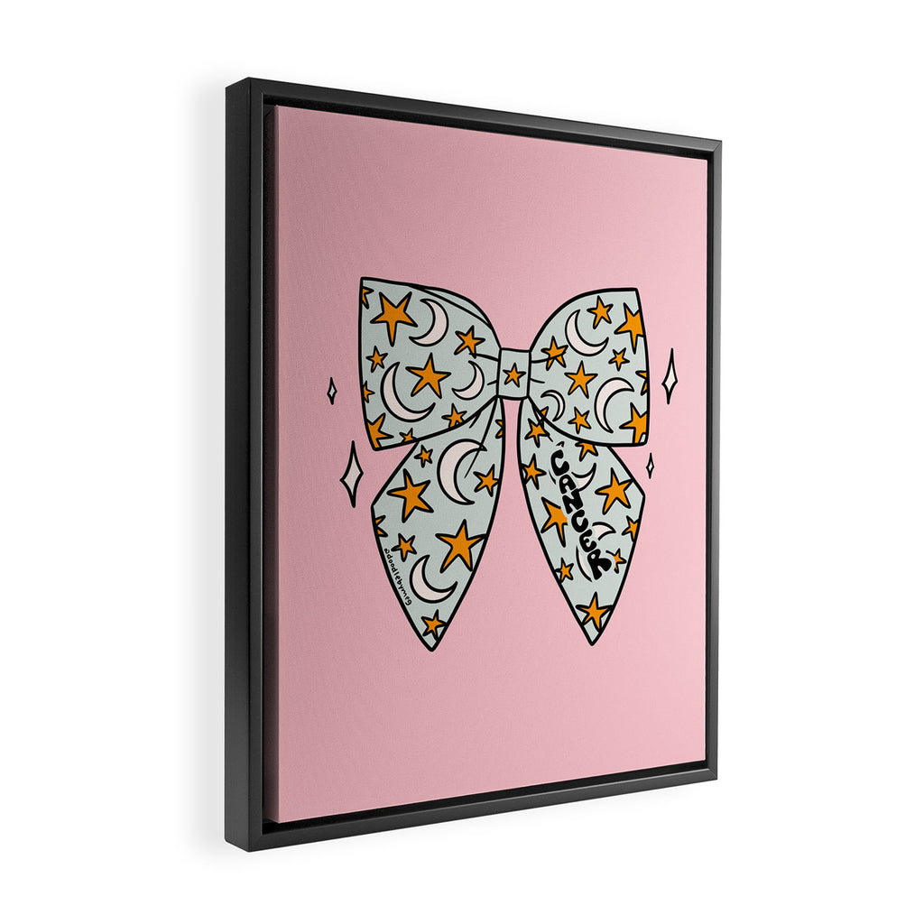 Cancer Zodiac Bow Framed Canvas Print Gallery Image 2
