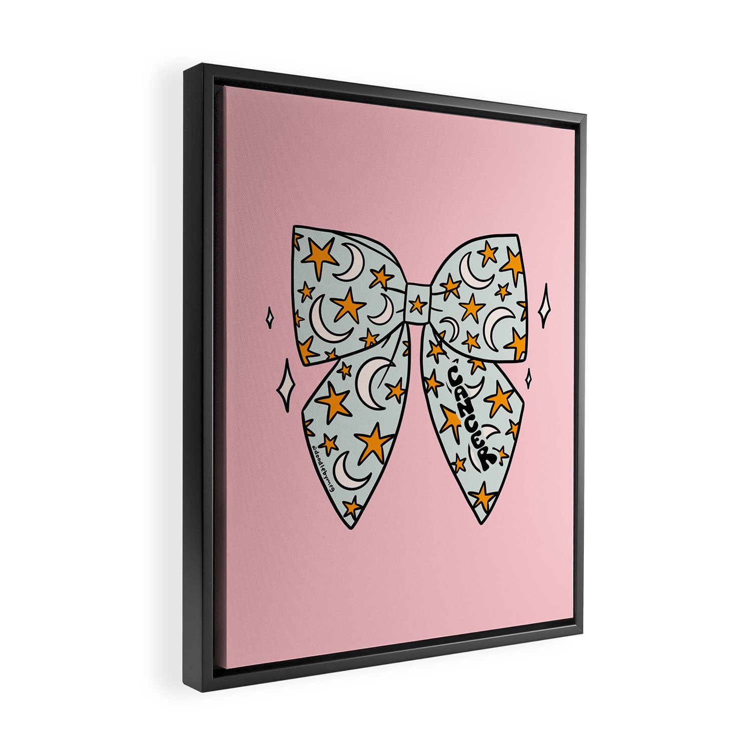 Cancer Zodiac Bow Framed Canvas Print Gallery Image 2