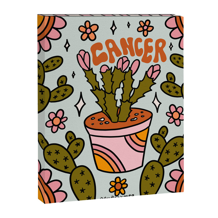 Cancer Zodiac Cactus Canvas Print Gallery Image 1