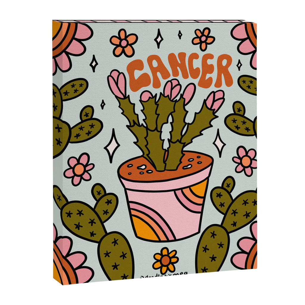Cancer Zodiac Cactus Canvas Print Gallery Image 8