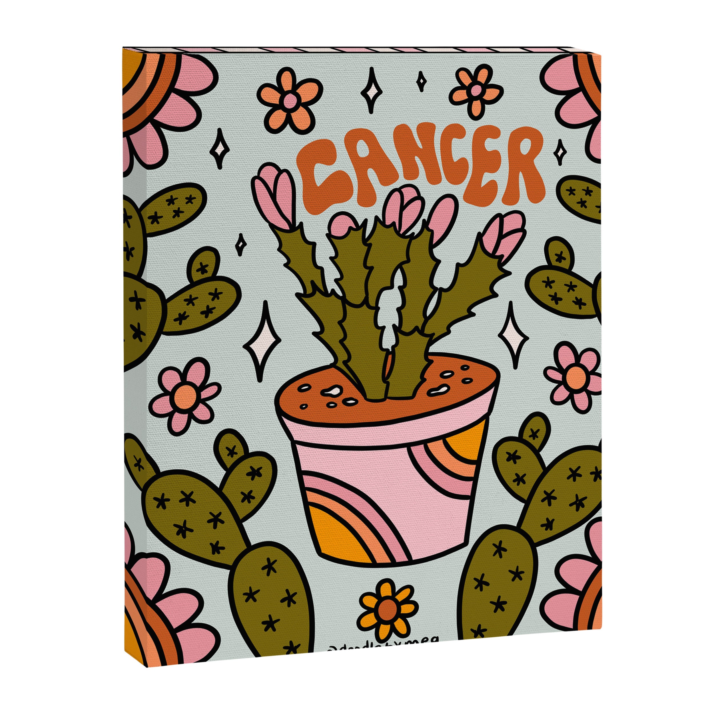 Cancer Zodiac Cactus Canvas Print Gallery Image 8