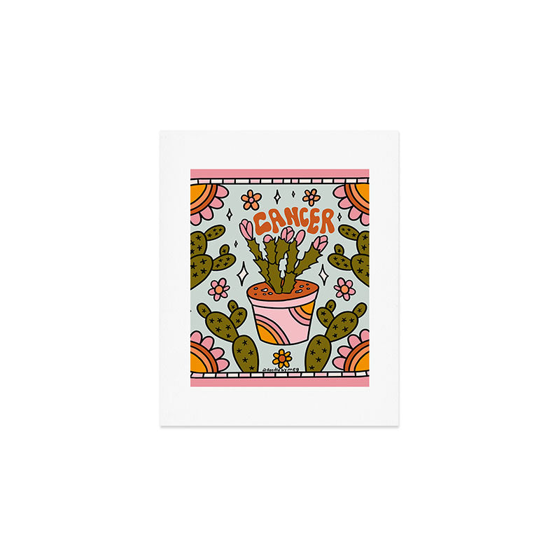 Cancer Zodiac Cactus Art Print Gallery Image 1