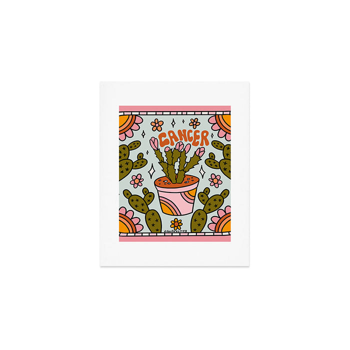 Cancer Zodiac Cactus Art Print Gallery Image 1