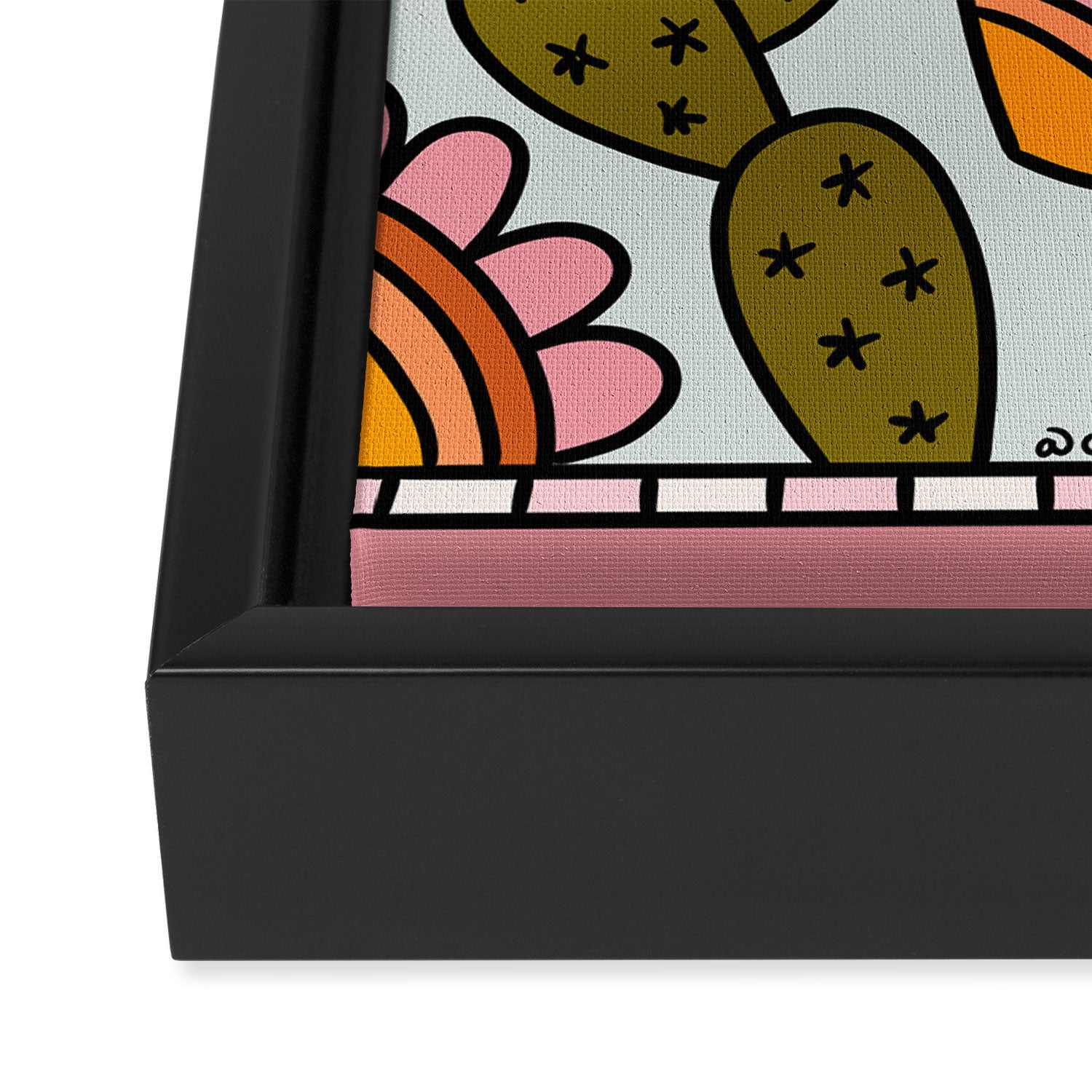 Cancer Zodiac Cactus Framed Canvas Print Gallery Image 3