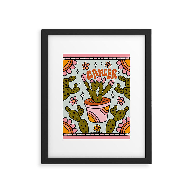 Cancer Zodiac Cactus Framed Art Print Gallery Image 6