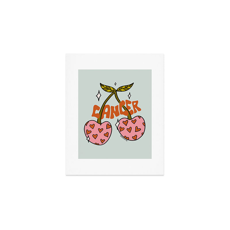 Cancer Zodiac Cherries Art Print Gallery Image 1