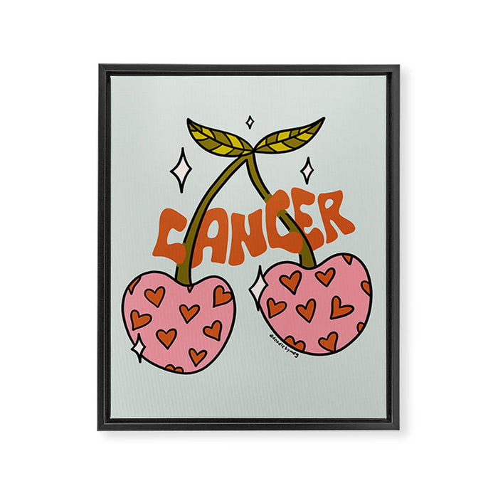 Cancer Zodiac Cherries Framed Canvas Print Gallery Image 1