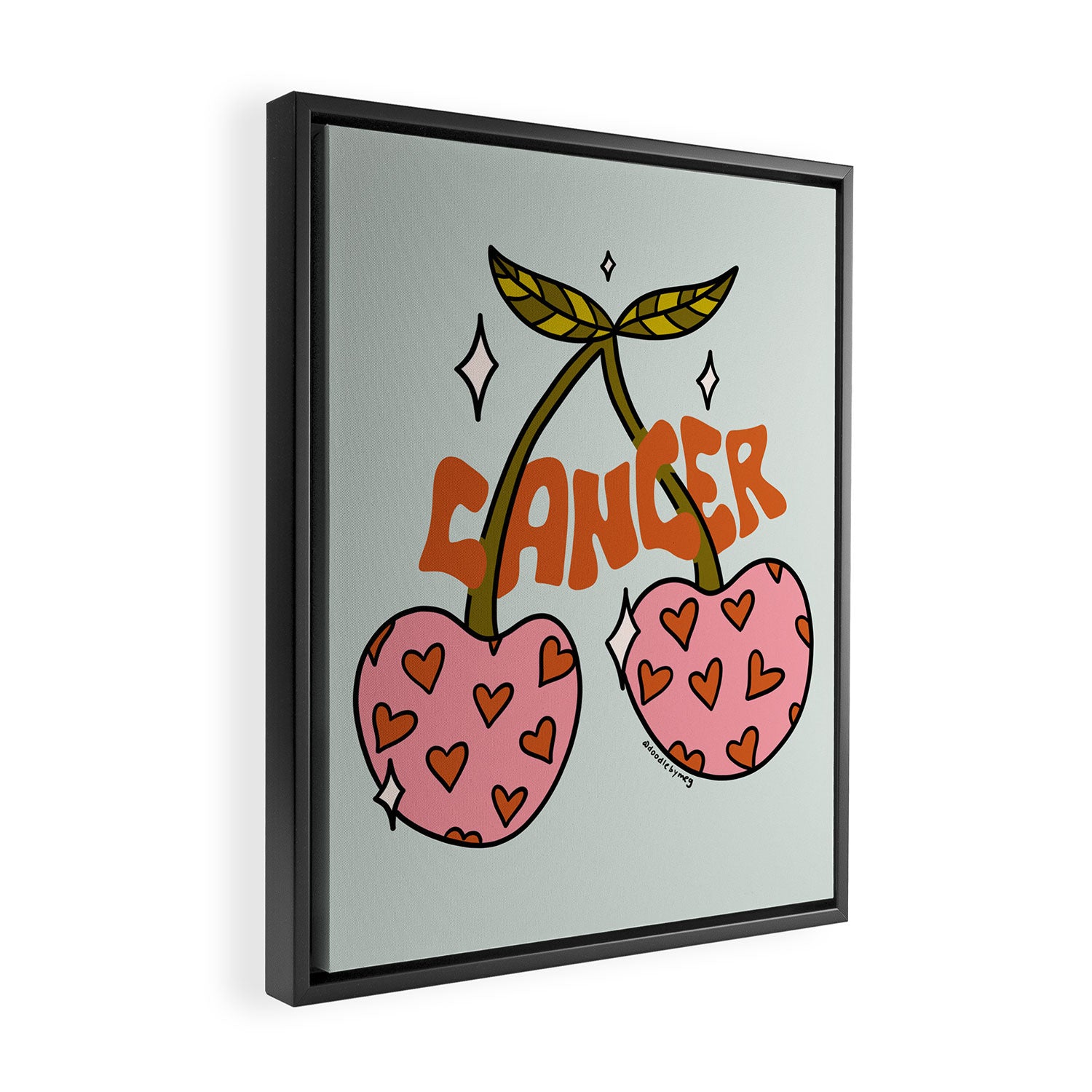 Cancer Zodiac Cherries Framed Canvas Print Gallery Image 2