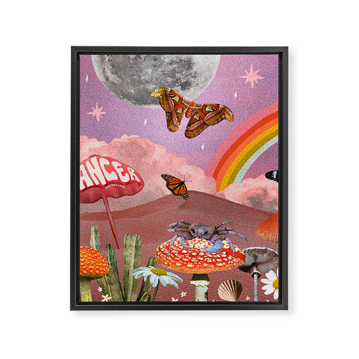 Cancer Zodiac Collage Framed Canvas Print Gallery Image 1