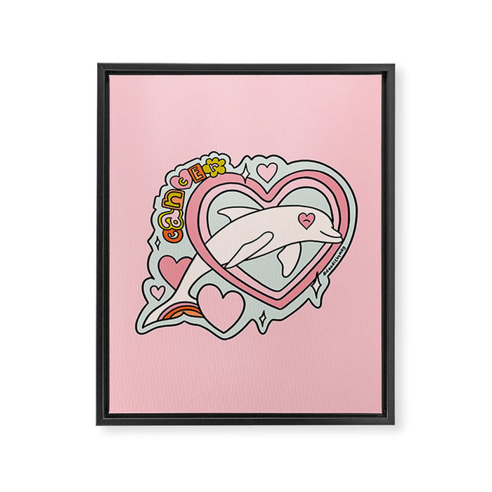 Cancer Zodiac Dolphin Framed Canvas Print Gallery Image 1