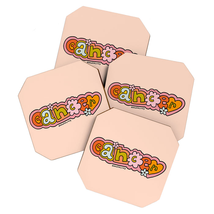 Cancer Zodiac Doodle Letters Coaster Gallery Image 1