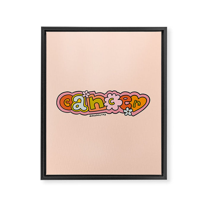 Cancer Zodiac Doodle Letters Framed Canvas Print Gallery Image 1