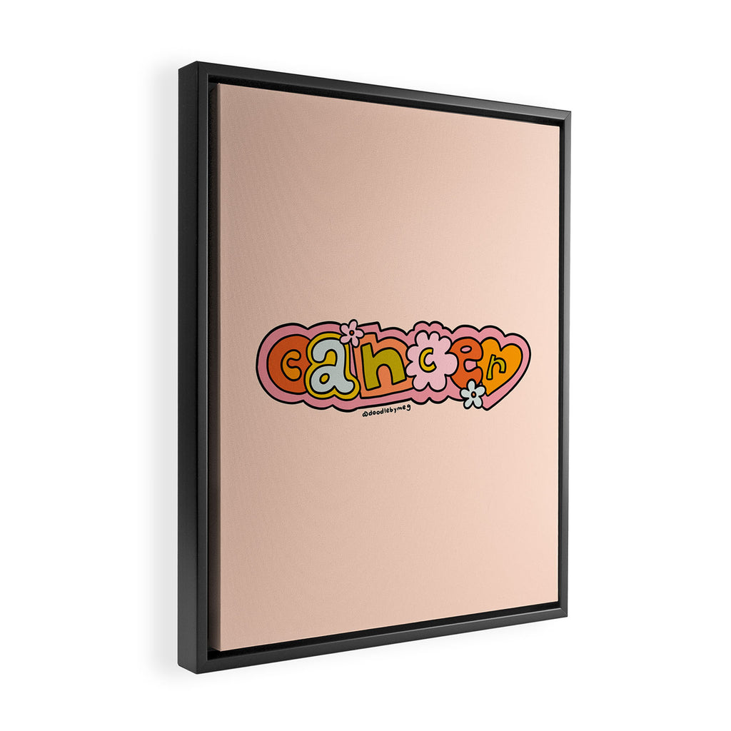 Cancer Zodiac Doodle Letters Framed Canvas Print Gallery Image 2