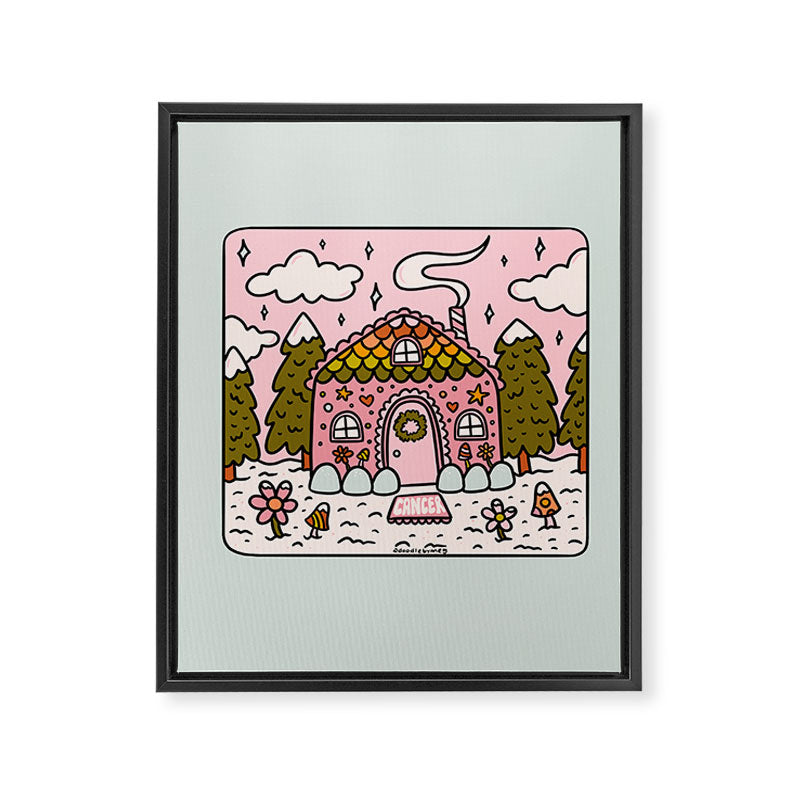 Cancer Zodiac Gingerbread House Framed Canvas Print Gallery Image 8