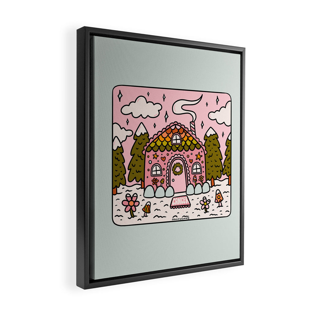 Cancer Zodiac Gingerbread House Framed Canvas Print Gallery Image 2
