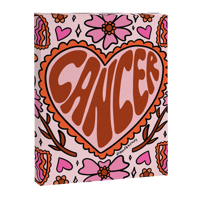 Cancer Zodiac Heart Canvas Print Gallery Image 1