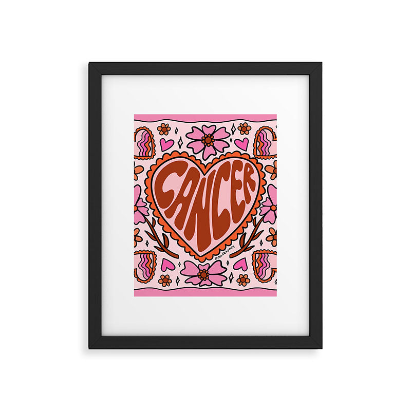 Cancer Zodiac Heart Framed Art Print Gallery Image 6