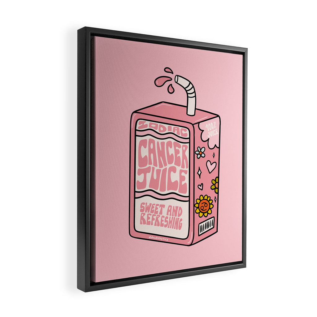 Cancer Zodiac Juice Box Framed Canvas Print Gallery Image 2