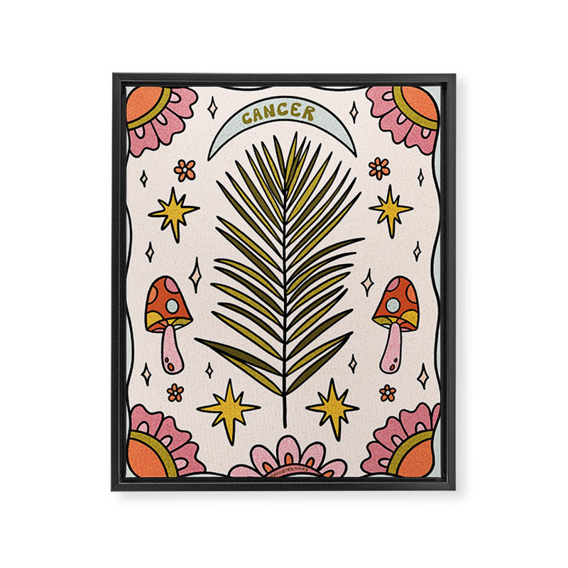 Cancer Zodiac Leaf Framed Canvas Print Gallery Image 8