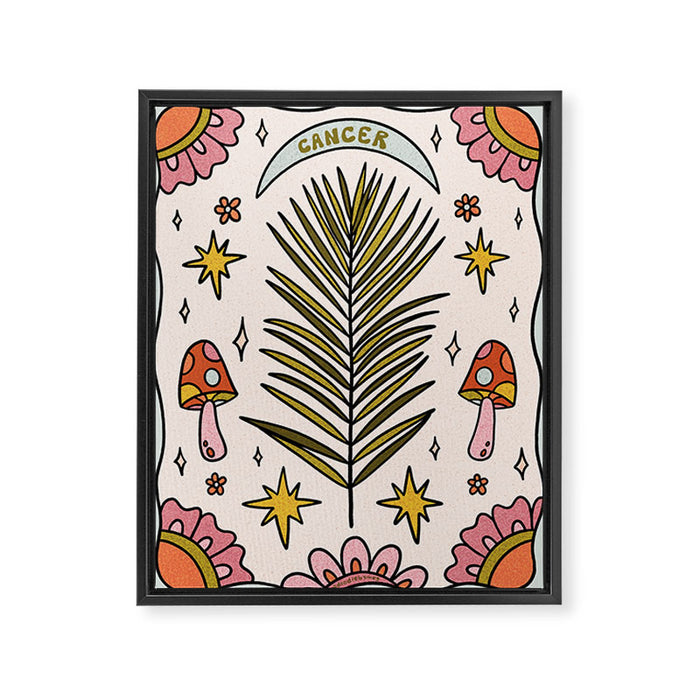 Cancer Zodiac Leaf Framed Canvas Print Gallery Image 1