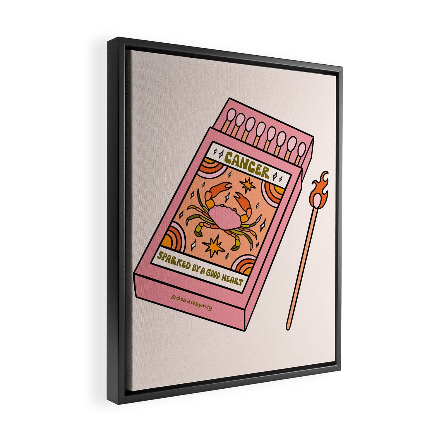 Cancer Zodiac Matchbox Framed Canvas Print Gallery Image 2